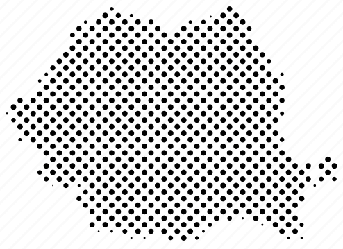 romania map black dots